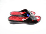 Klapki dziewczęce czarne/czerwone