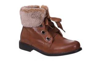 MODNE BRĄZOWE BOTKI Z FUTERKIEM 