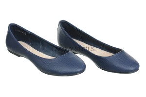 Baleriny damskie łuski granatowe