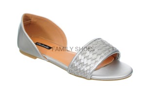 Baleriny peep toe silver