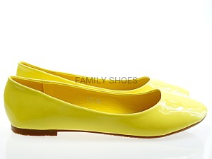  Baleriny damskie lakierowane żółte
