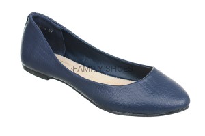 Baleriny damskie łuski granatowe w szpic