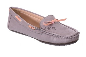 MOKASYNY DAMSKIE SZARE-RÓŻOWE