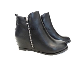 Botki SNEAKERSY czarne koturn BLACK