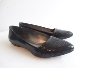 Baleriny damskie czarne wężowa skóra produkt polski