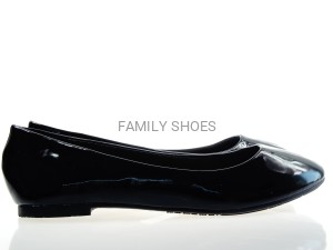  Baleriny damskie lakierowane czarne