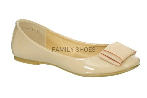 LAKIEROWANE BALERINY DAMSKIE BEŻOWE
