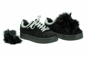 ZAMSZOWE PÓŁBUTY TRAMPKI PUSZEK CZARNE