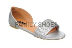 Baleriny peep toe silver