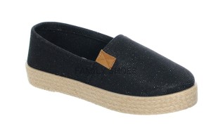 ESPADRYLE CZARNE SREBRNA NITKA