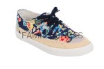 TRAMPKI ESPADRYLE KWIATKI GRANATOWE
