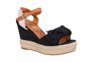 Zamszowe sandały espadryle kokarda