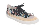 TRAMPKI ESPADRYLE KWIATKI CZARNE